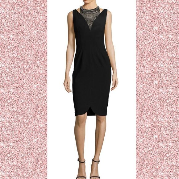 David Meister Embellished Neck Dress LBD REVOLVE - Picture 4 of 7